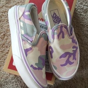Pastel Camo Van's for little girls
